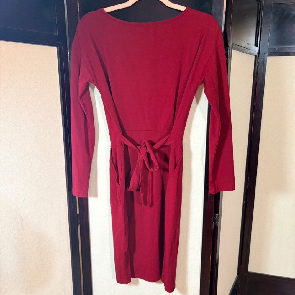 PrettyGarden Red Long Sleeve Bodycon Midi Dress Tie Back M - Picture 6 of 9